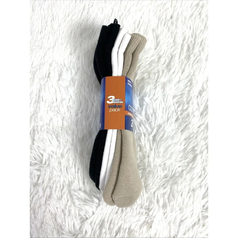 FootJoy Ankle Socks ComfortSof Sport Mens 7-12 Golf 3 Pairs White Black Beige